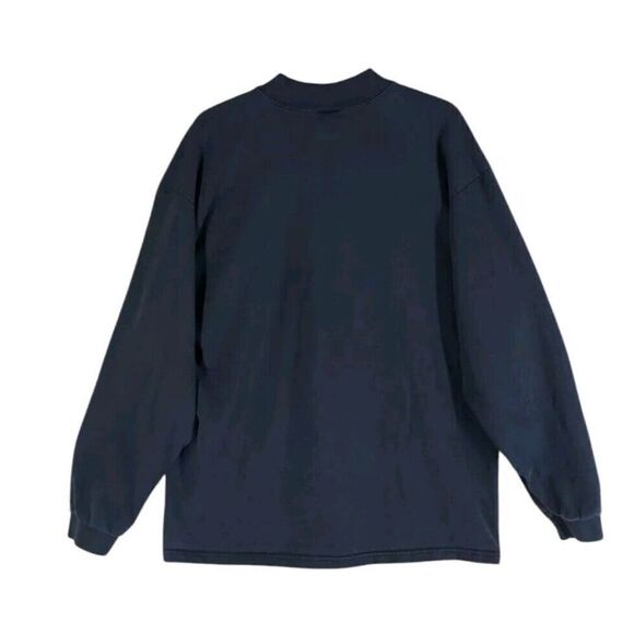 Vtg Lee Sport Nutmeg FSU Mock Sweatshirt Mens L Black Boxy 90s Y2K USA Made - Picture 5 of 9